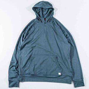 Vuori Ponto Performance Half Zip Hoodie Large Green Athleisure Gym